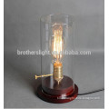 China factory handcraft table lamps wooden base with glass for bar or cafe decoration